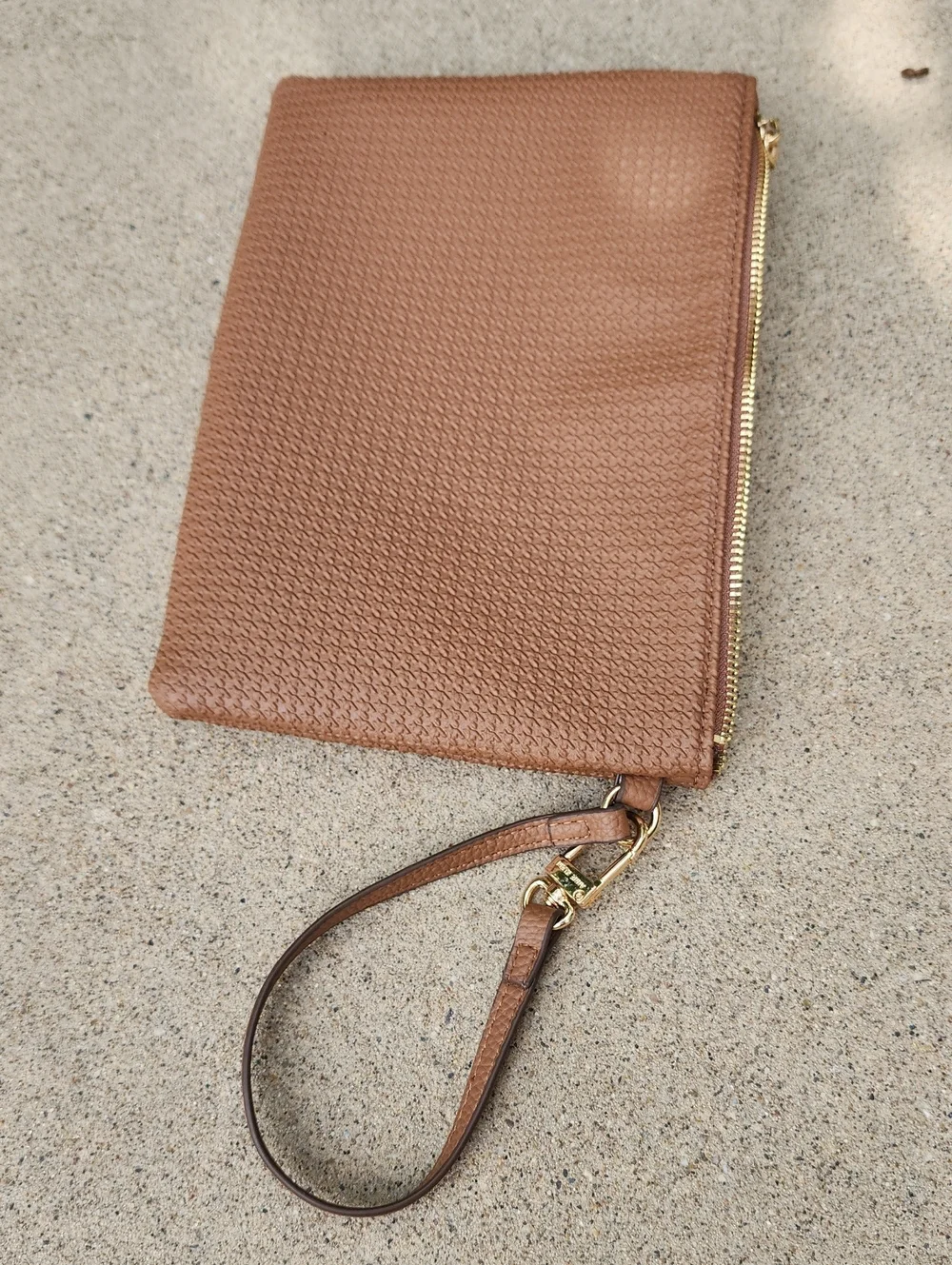 Anne Klein Brown Woven Wristlet Clutch